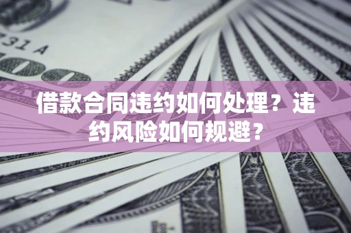 济南借款合同违约如何处理？违约风险如何规避？
